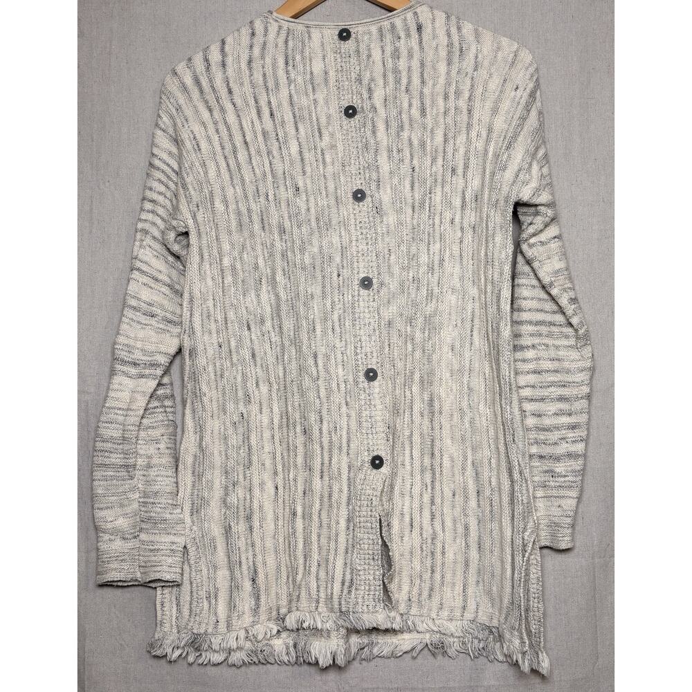J. Jill Button Back Fringe Hem Tunic Sweater‎ Sz Small Petite